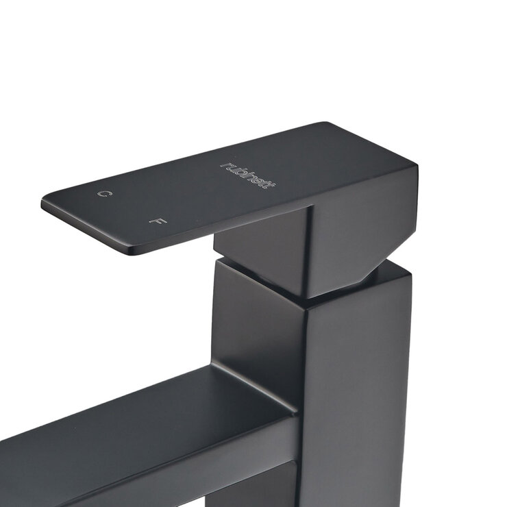 Rubinett, Grifo Monomando para Baño Cuadrado Negro Mate — Imagen 3 de 4