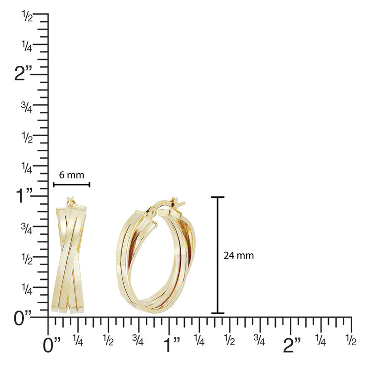 Aretes Aro Torcido, Oro Amarillo de 14K — Imagen 3 de 3