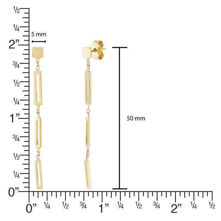 Aretes, Colgantes de Oro Amarillo de 14kt — Imagen 3 de 4