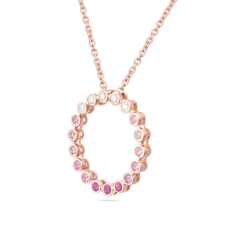 Dije de Zafiro Rosa y Diamante, 0.28ctw, Oro Rosa, 14K — Imagen 2 de 2