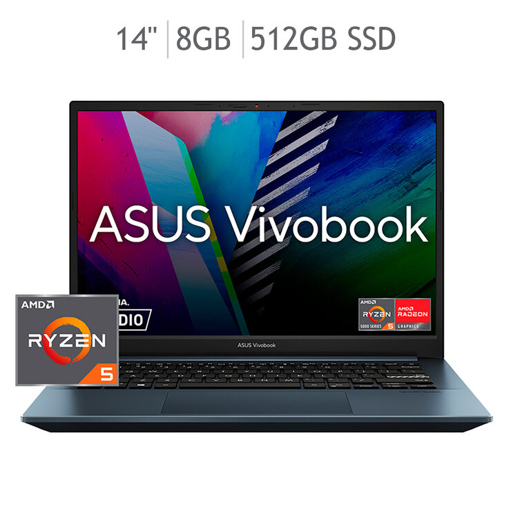 Asus Vivobook Pro 14", Ryzen 5 5600H, Nvidia GeForce RTX 3050, NumberPad — Imagen 1 de 4