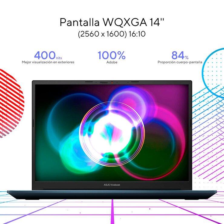 Asus Vivobook Pro 14", Ryzen 5 5600H, Nvidia GeForce RTX 3050, NumberPad — Imagen 3 de 4
