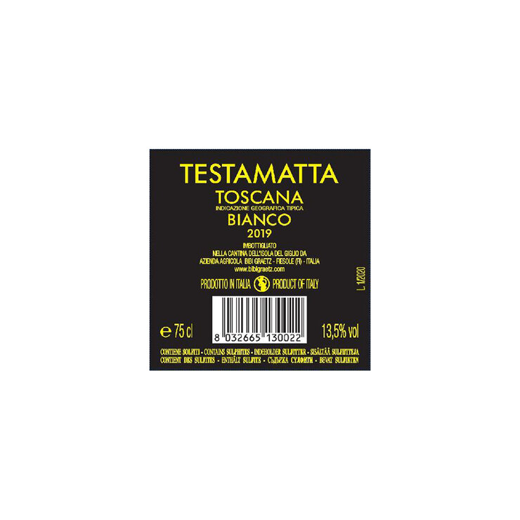 Vino Blanco Testamatta Bianco 2019 750ml — Imagen 3 de 3