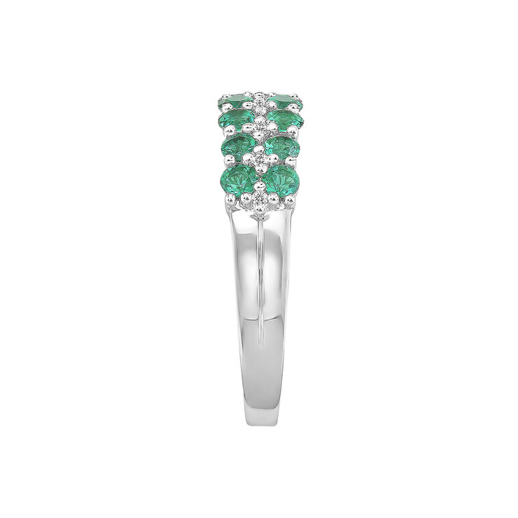 Anillo, Esmeralda creada con Diamantes, 0.05ctw, Oro Blanco de 14k — Imagen 3 de 4