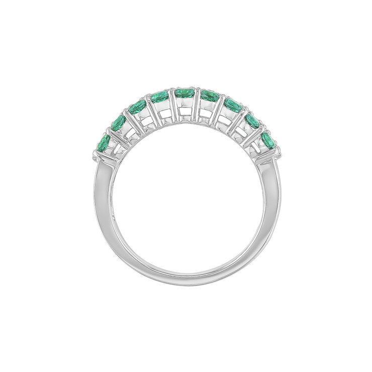 Anillo, Esmeralda creada con Diamantes, 0.05ctw, Oro Blanco de 14k — Imagen 4 de 4