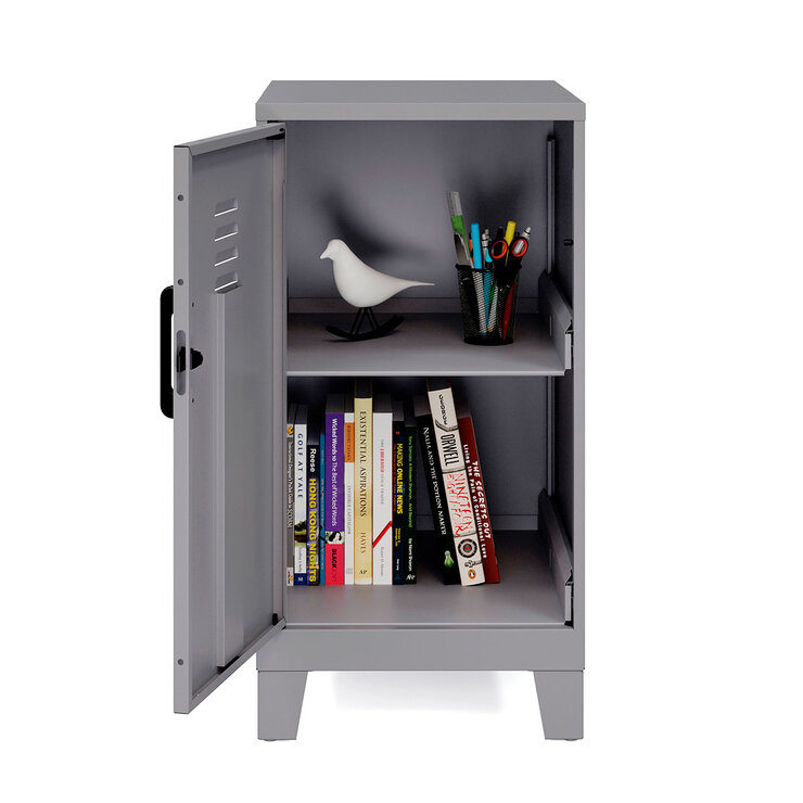Hirsh Locker Metálico Con 2 Repisas Color Plata — Imagen 2 de 4