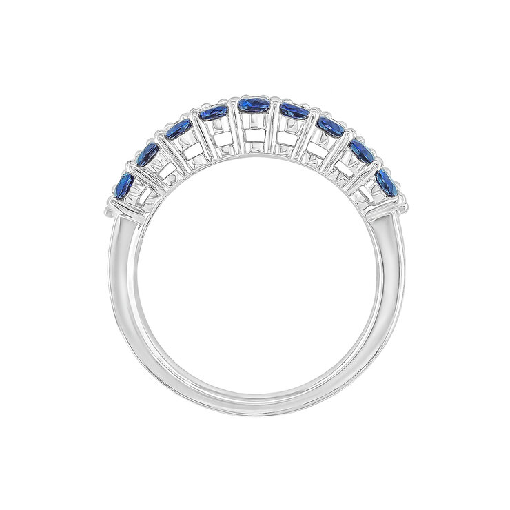 Anillo, Zafiro Azul con Diamantes, 0.05ctw, Oro Blanco de 14k — Imagen 4 de 4