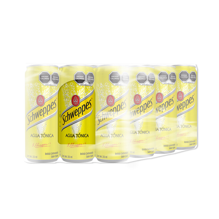 Schweppes Agua Tónica Lata 12 pzas de 355 ml  — Imagen 2 de 2