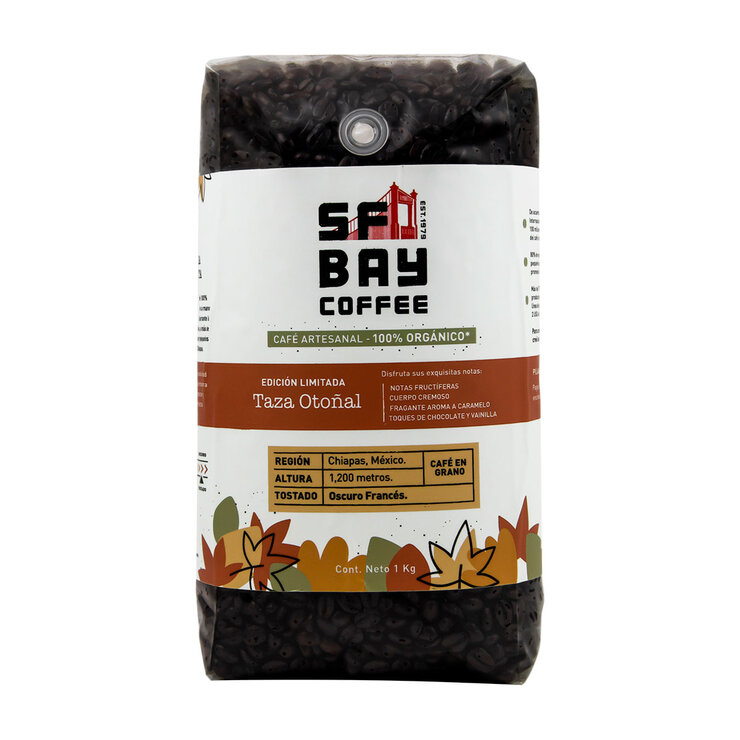 San Francisco Bay Coffee Café en Grano Taza Otoñal 1 Kg