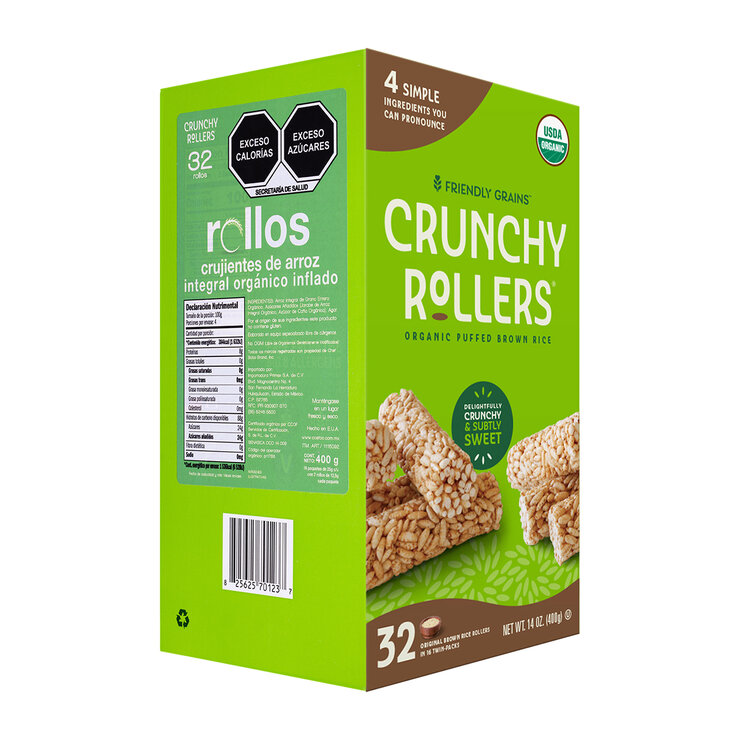 Friendly Grains Crunchy Rollers de Arroz Integral Orgánicos 16 pzas de 25 g — Imagen 3 de 3