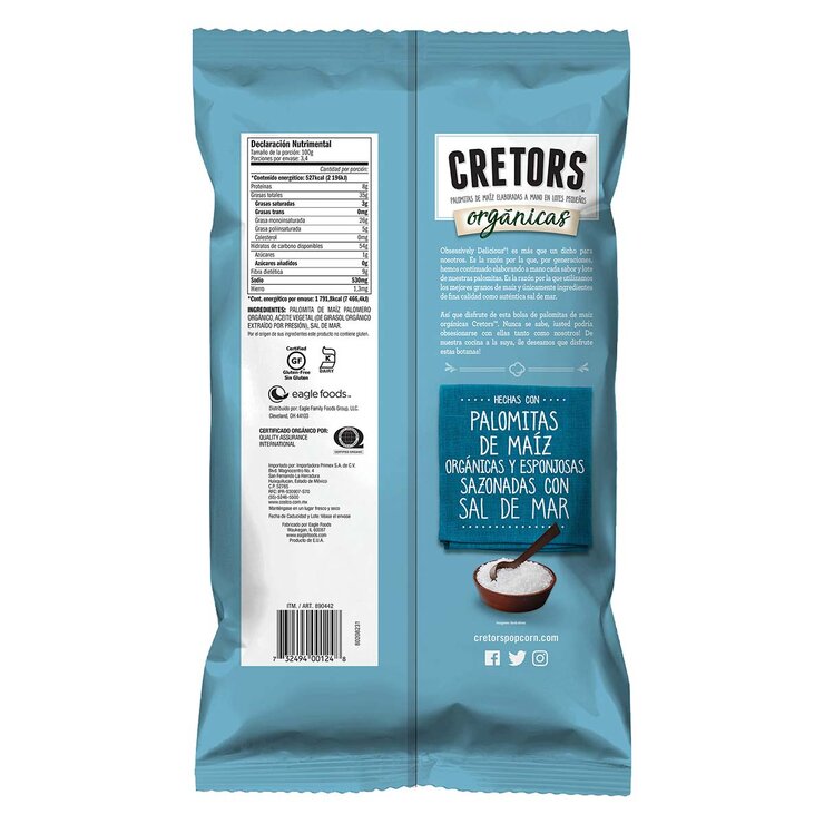 G.H Cretors Palomitas de Maíz Orgánicas con Sal 340 g — Imagen 3 de 3