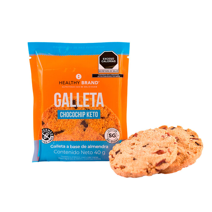Healthy Brand Galletas Keto con Chispas de Chocolate 6 pzas de 40 g