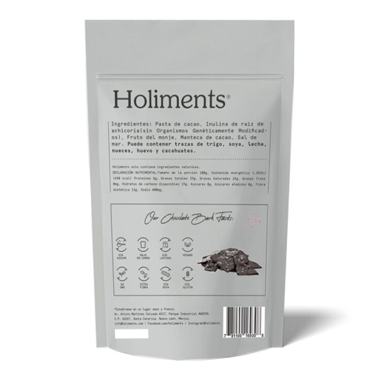 Holiments Barks de Chocolate 70% con Sal de Mar 200 g — Imagen 3 de 3
