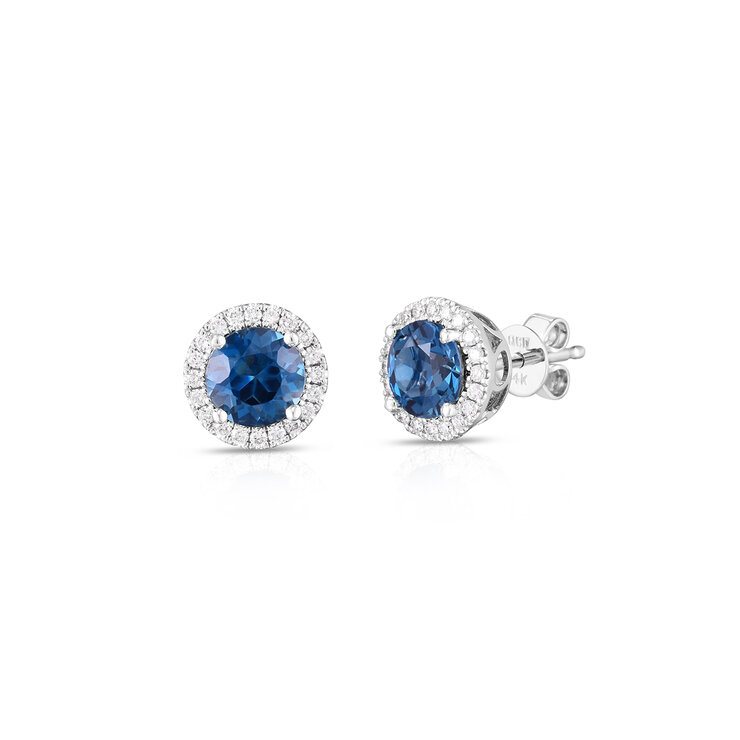 Aretes de Topacio Azul, Oro Blanco de 14kt — Imagen 1 de 2
