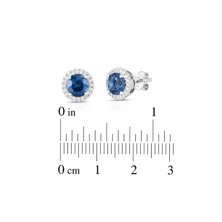 Aretes de Topacio Azul, Oro Blanco de 14kt — Imagen 2 de 2