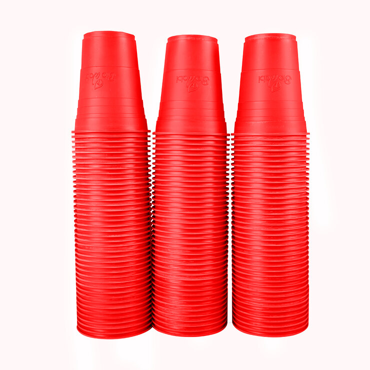 Biowabi Vasos Rojos Compostable 120 pzas de 530 ml  — Imagen 2 de 3