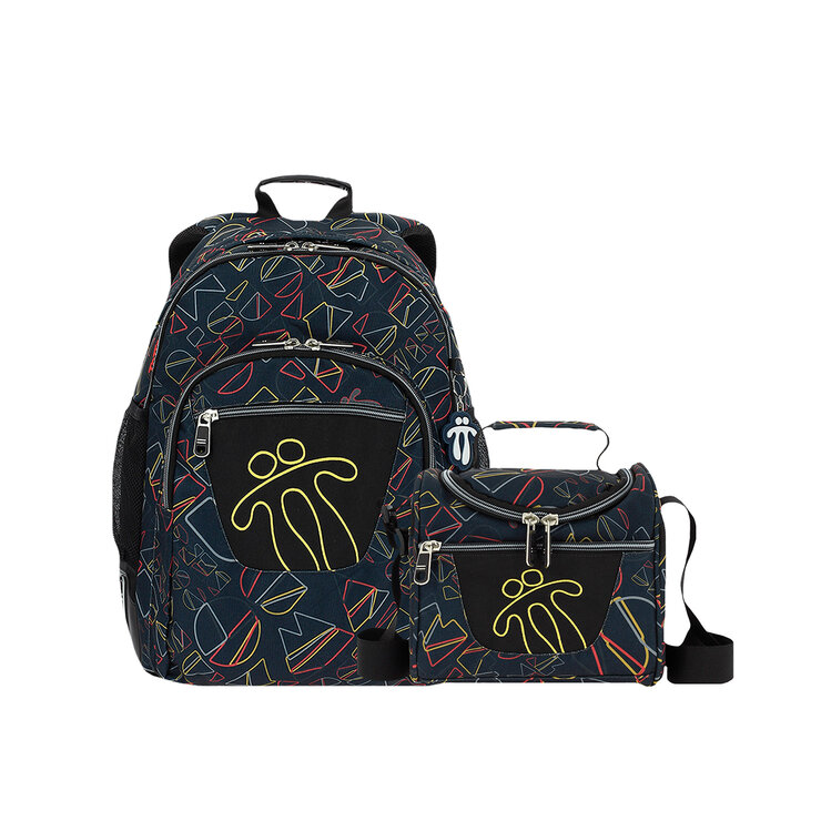 Set Escolar Mochila y Lonchera Color Negro Totto — Imagen 1 de 4