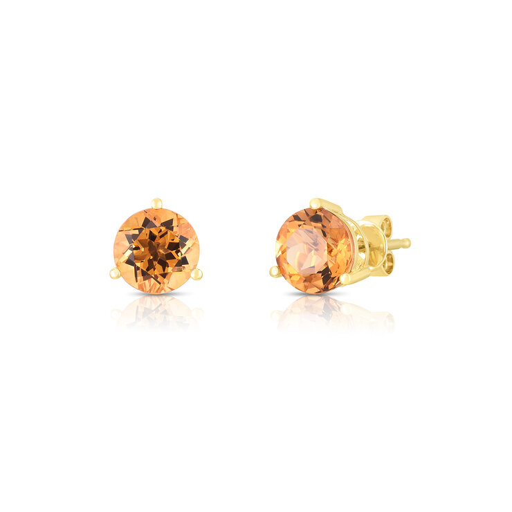 Aretes de Citrino, Oro Amarillo de 14kt — Imagen 1 de 3