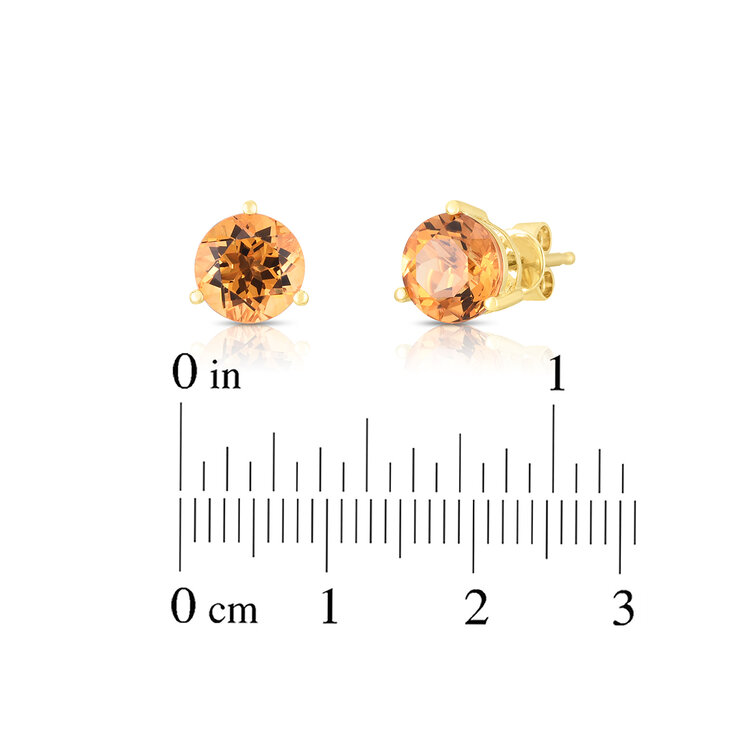 Aretes de Citrino, Oro Amarillo de 14kt — Imagen 3 de 3