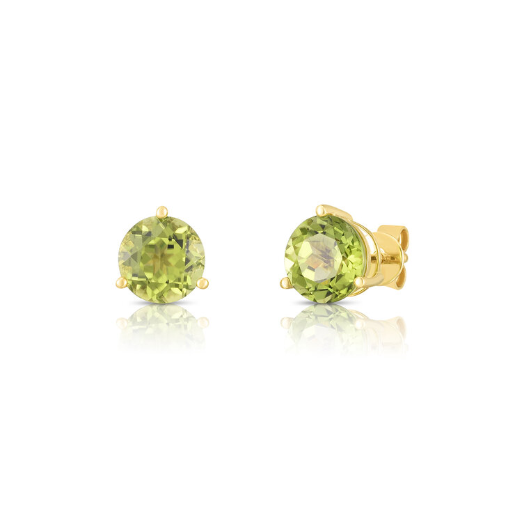 Aretes de Peridoto, Oro Blanco de 14k — Imagen 1 de 3
