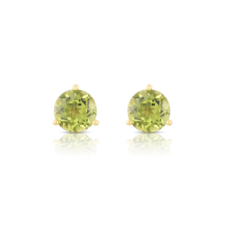 Aretes de Peridoto, Oro Blanco de 14k — Imagen 2 de 3