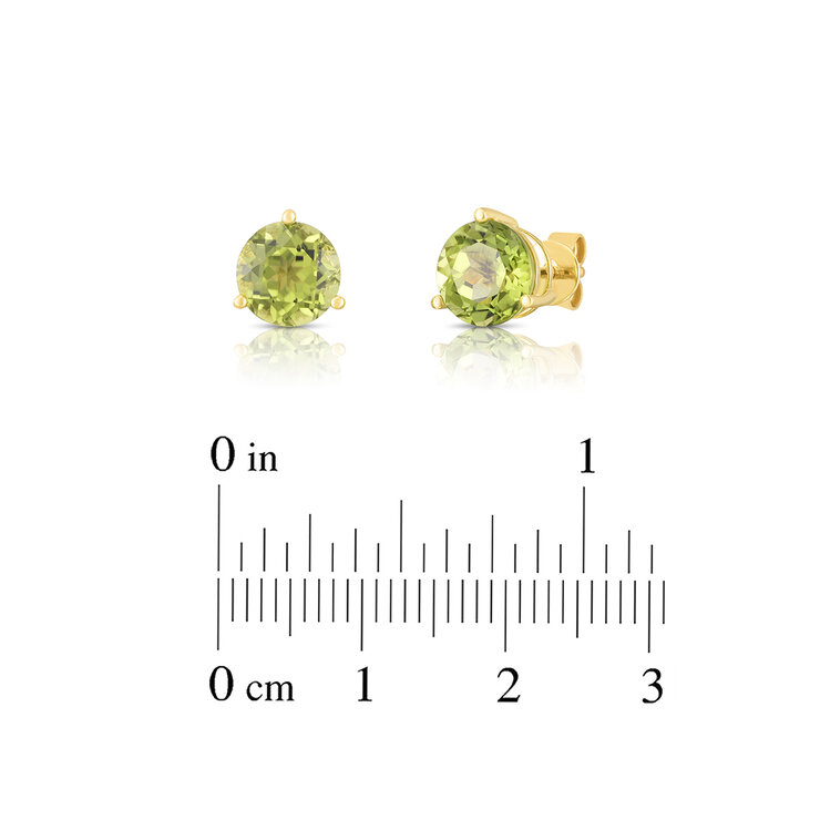 Aretes de Peridoto, Oro Blanco de 14k — Imagen 3 de 3