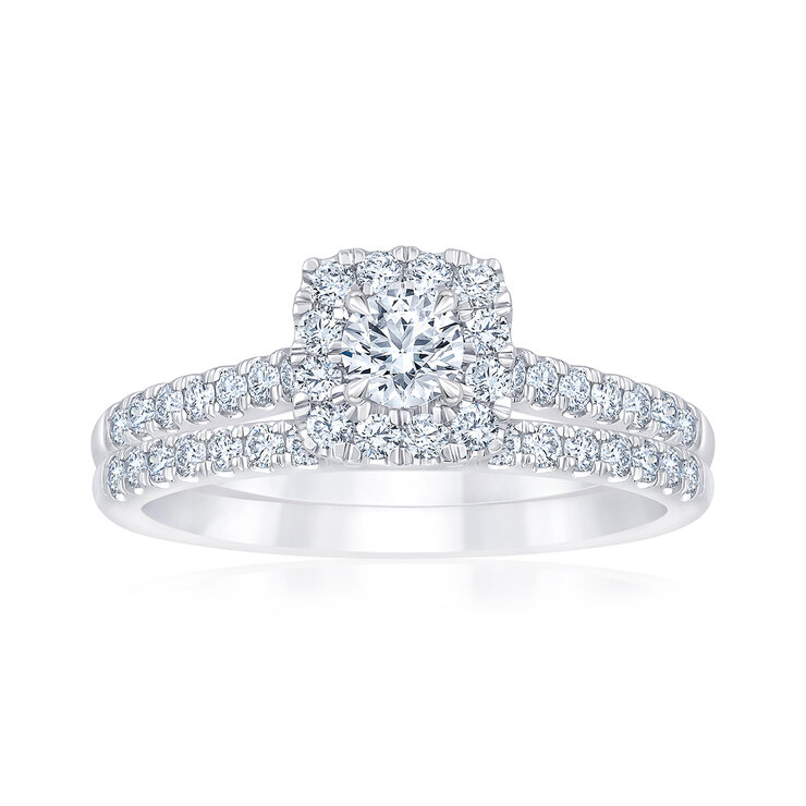 Anillo de Compromiso, 0.74ctw Diamantes, Oro Blanco de 14Kt — Imagen 1 de 4