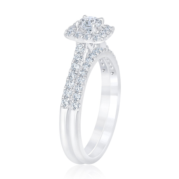 Anillo de Compromiso, 0.74ctw Diamantes, Oro Blanco de 14Kt — Imagen 2 de 4