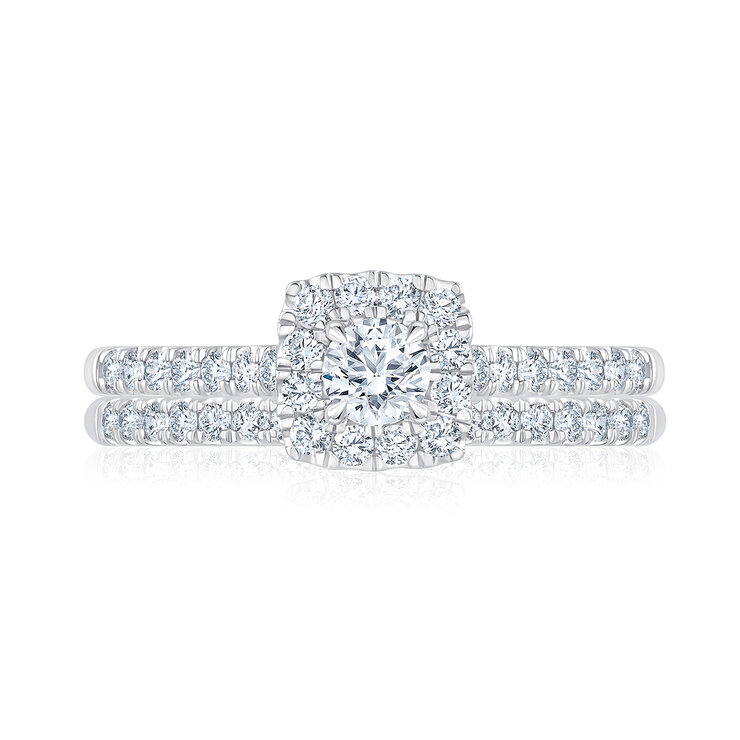 Anillo de Compromiso, 0.74ctw Diamantes, Oro Blanco de 14Kt — Imagen 3 de 4