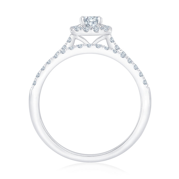 Anillo de Compromiso, 0.74ctw Diamantes, Oro Blanco de 14Kt — Imagen 4 de 4