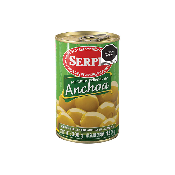 Serpis Aceitunas Rellenas Rellenas de Anchoa 3 pzas de 300 g — Imagen 3 de 3