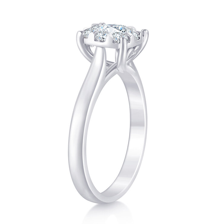 Anillo, 0.63cttw Diamantes, Oro Blanco de 14kt — Imagen 2 de 4