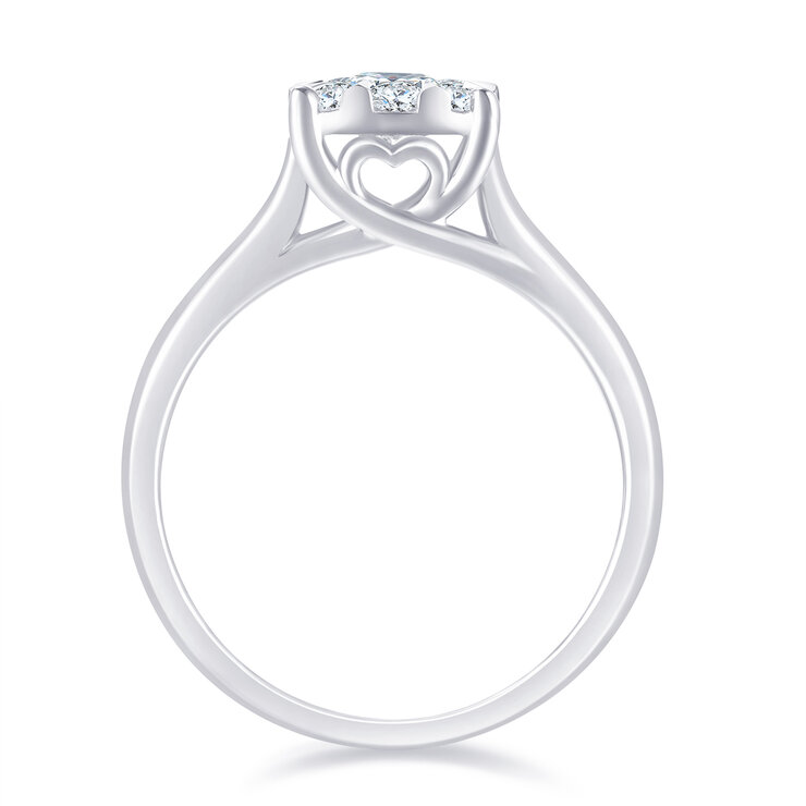 Anillo, 0.63cttw Diamantes, Oro Blanco de 14kt — Imagen 3 de 4
