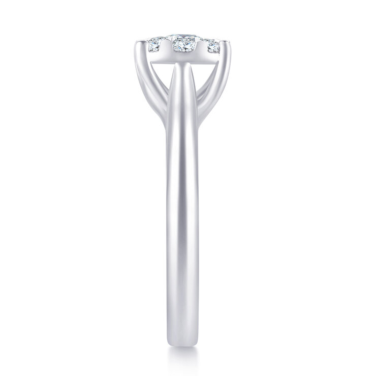 Anillo, 0.63cttw Diamantes, Oro Blanco de 14kt — Imagen 4 de 4