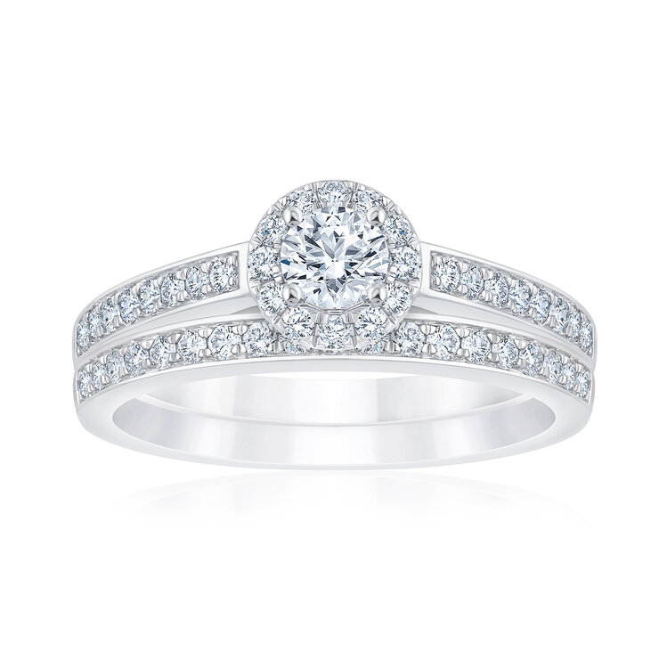 Anillo de Compromiso, 0.65ctw Diamantes, Oro Blanco de 14Kt — Imagen 1 de 4