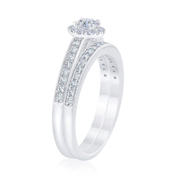 Anillo de Compromiso, 0.65ctw Diamantes, Oro Blanco de 14Kt — Imagen 2 de 4