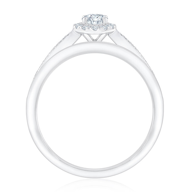 Anillo de Compromiso, 0.65ctw Diamantes, Oro Blanco de 14Kt — Imagen 4 de 4