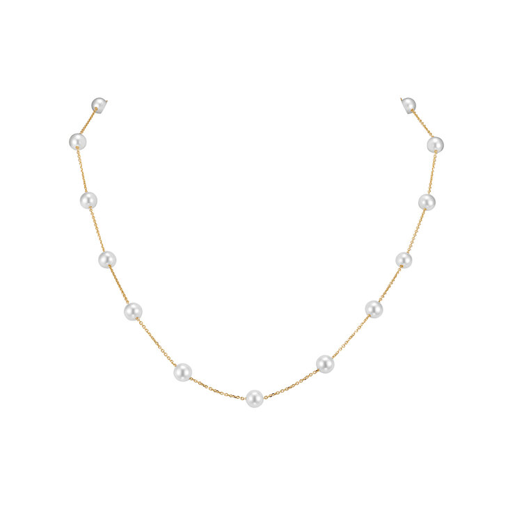 Collar de Perla, 43.18cm, Oro Amarillo de 14K — Imagen 1 de 4