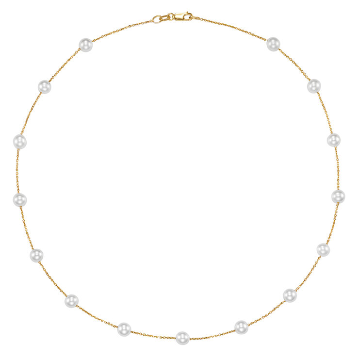 Collar de Perla, 43.18cm, Oro Amarillo de 14K — Imagen 2 de 4