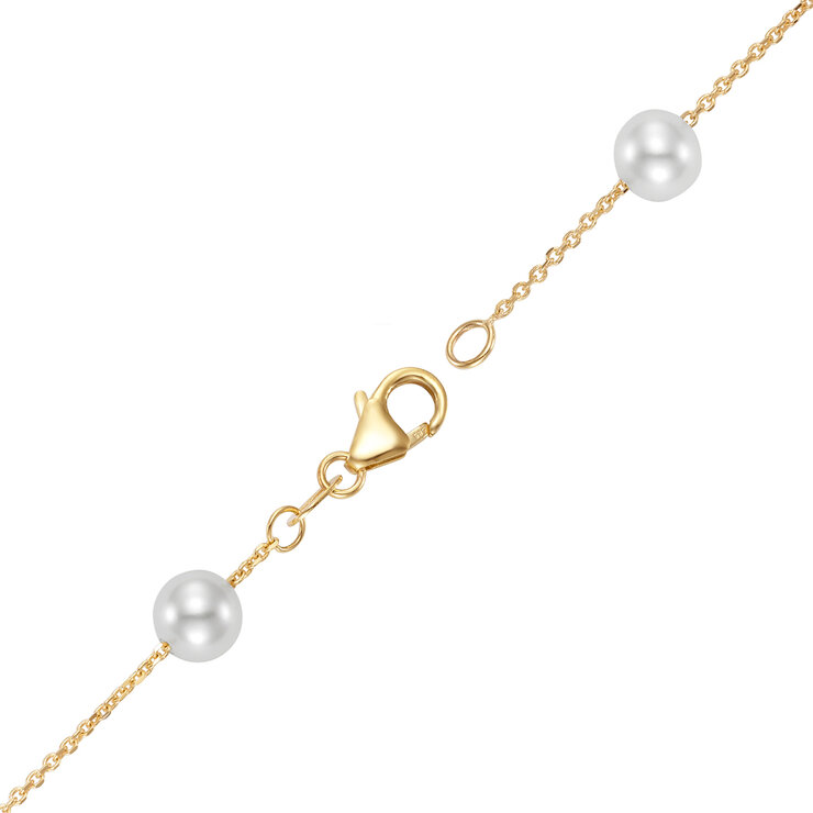 Pulsera de Perlas, Blancas, 5.5-6.0mm, Oro Amarillo de 14k — Imagen 4 de 4