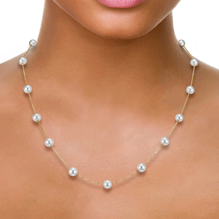 Collar de Perla, 43.18cm, Oro Amarillo de 14K — Imagen 4 de 4