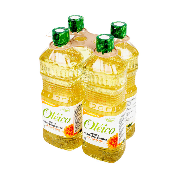 Oléico Aceite Comestible Puro de Cártamo 4 pzas de 825 ml — Imagen 3 de 3