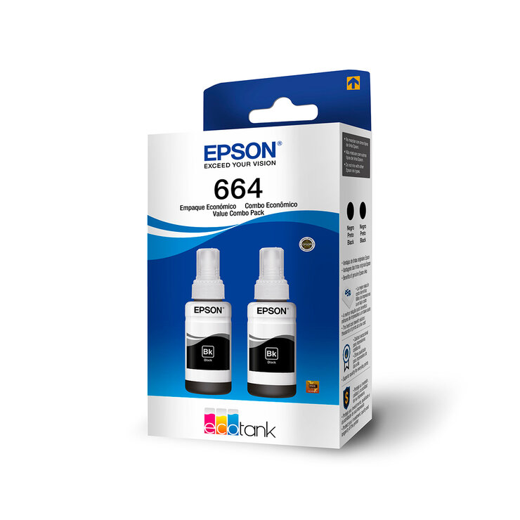 Epson Paquete de 2 Tintas Color Negro Ecotank 664 — Imagen 1 de 3