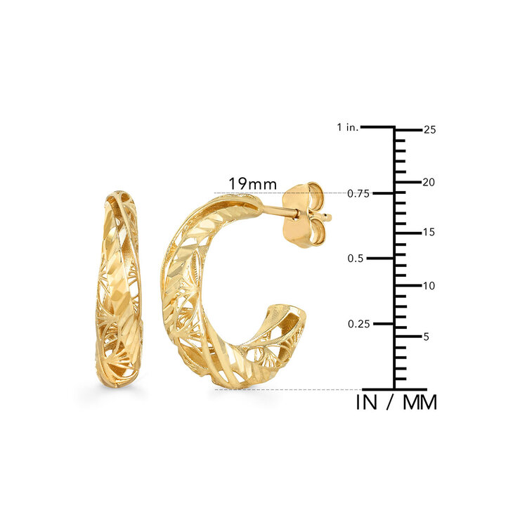 Aretes, Oro Amarillo de 14K — Imagen 3 de 4