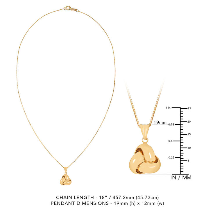 Dije, Nudo de Amor, Oro Amarillo de 14k — Imagen 3 de 4