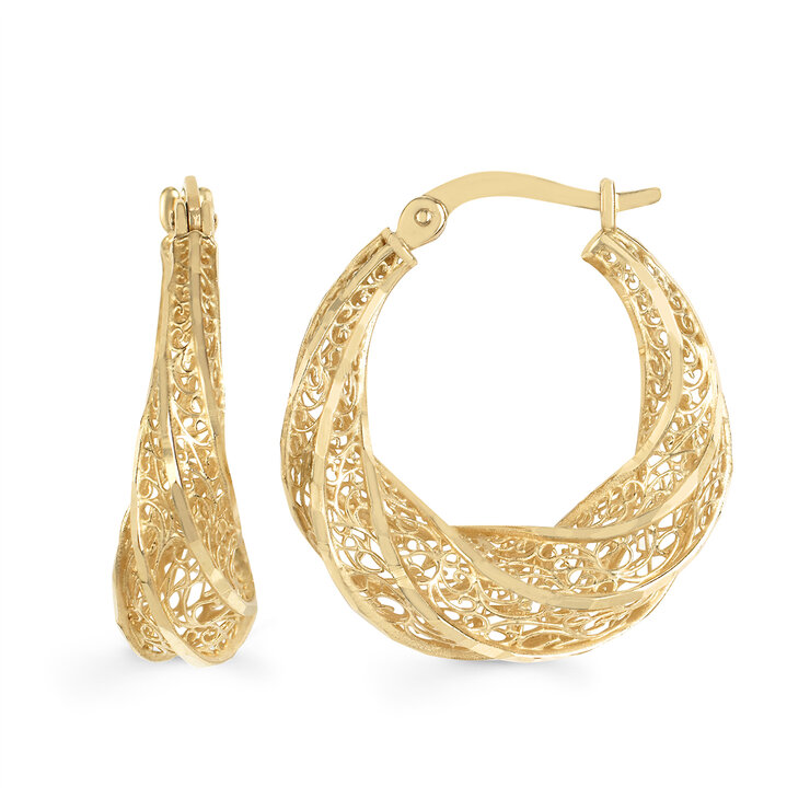 Aretes, Arracadas de Oro Amarillo de 14K — Imagen 1 de 4