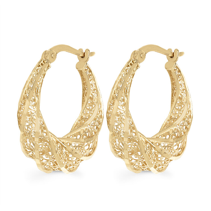 Aretes, Arracadas de Oro Amarillo de 14K — Imagen 2 de 4