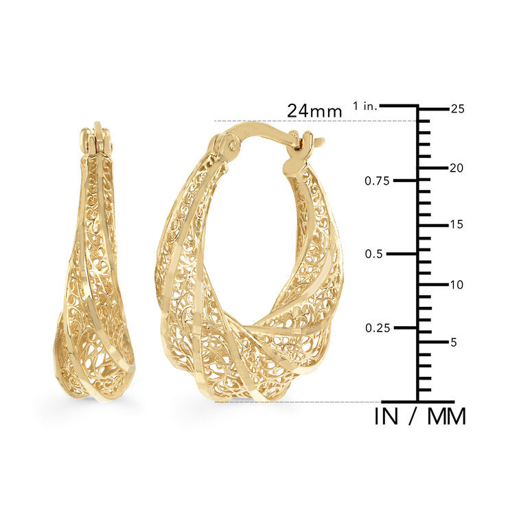Aretes, Arracadas de Oro Amarillo de 14K — Imagen 3 de 4