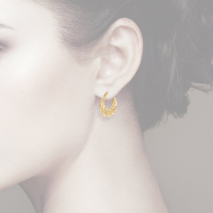 Aretes, Arracadas de Oro Amarillo de 14K — Imagen 4 de 4