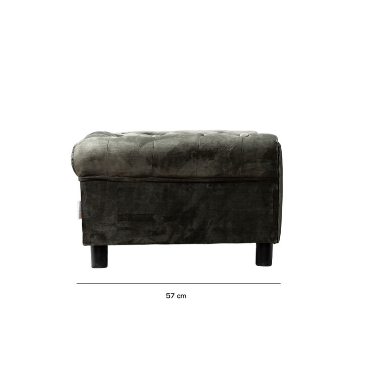Maypet, Cama para Perro Capitonada, Tapizado con Terciopelo Color Gris. — Imagen 4 de 4